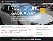Tablet Screenshot of bostonvwspecialist.com